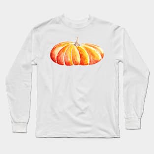 Fall Watercolor Pumpkin Long Sleeve T-Shirt